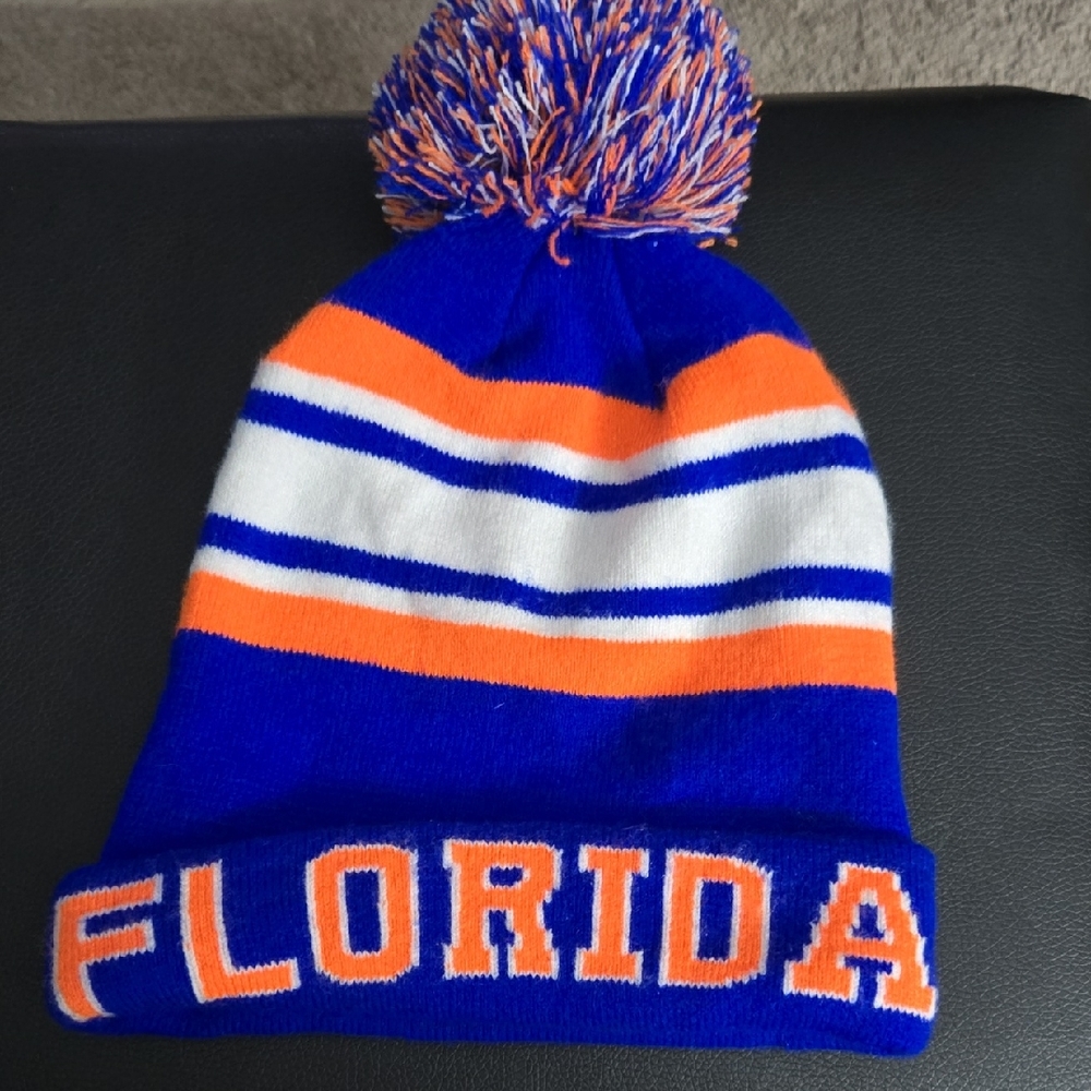ICON Pom-Pom Beanie - Blue and Orange